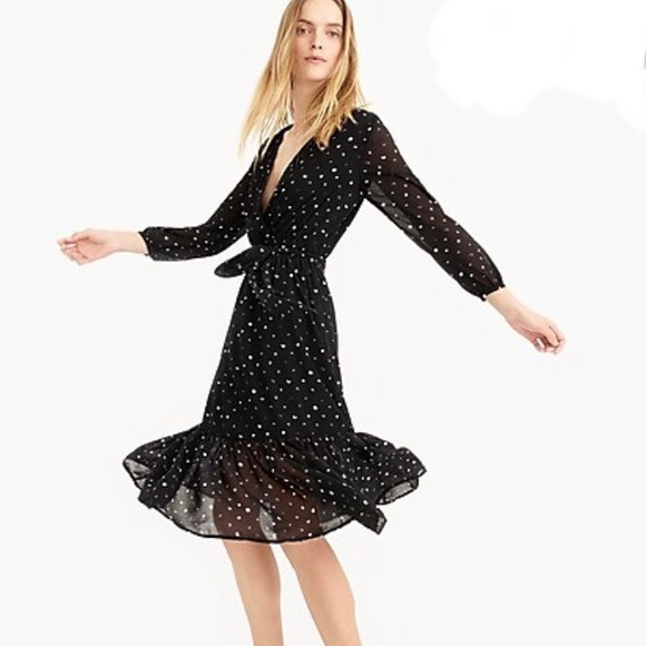 J. Crew Dresses & Skirts - NWT J. Crew faux-wrap dress in chiffon crinkle